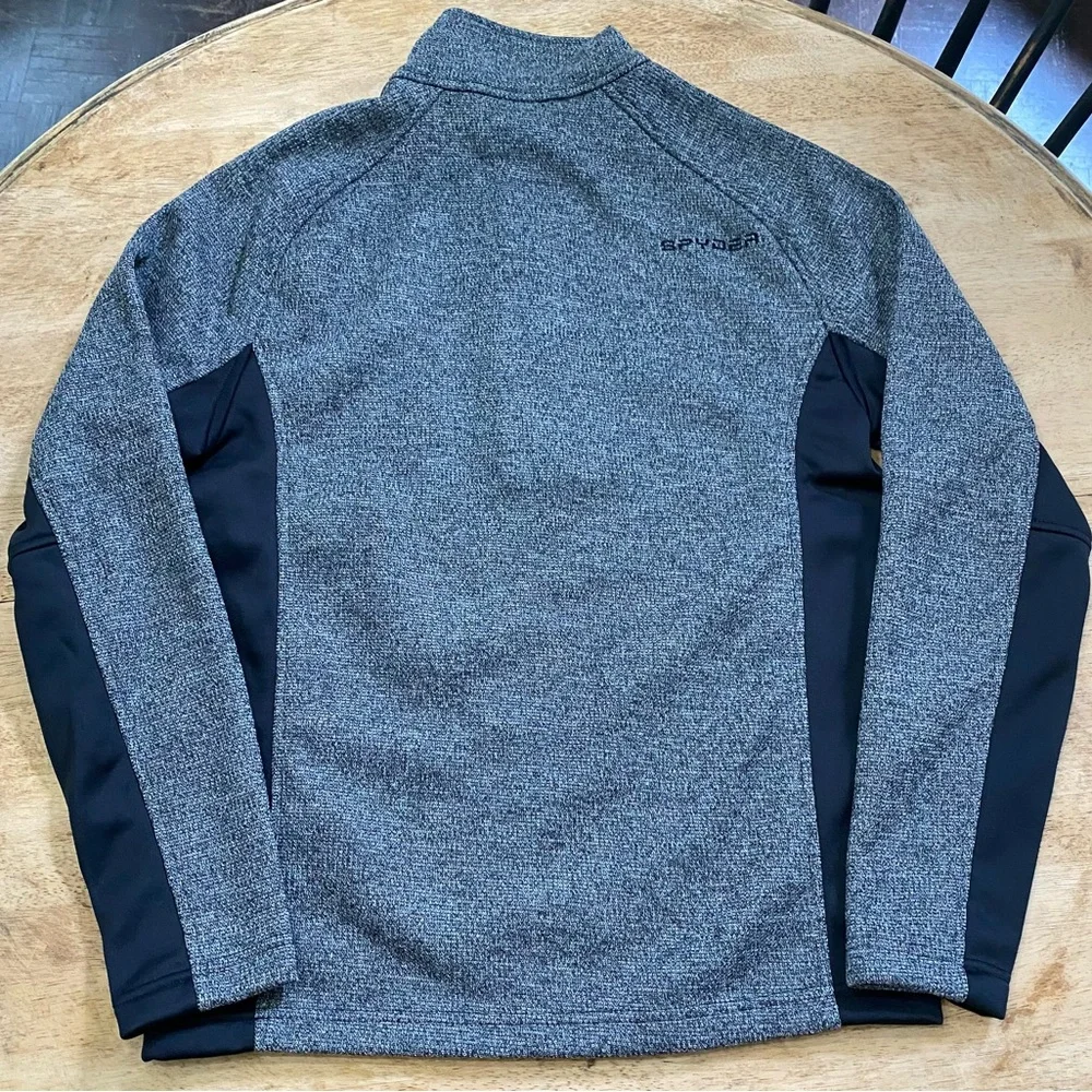 NWT Spyder‎ Men’s Size Medium Gray/Black Outbound 1/4 Zip Pullover Sweater